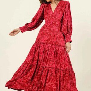 Omika Sloan Maxi Dress, Amaya Beetroot, Medium, NWT